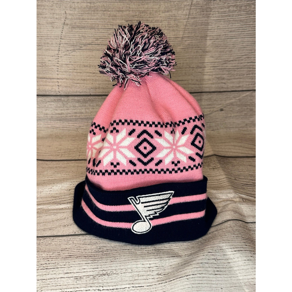 COPY - Nwot St Louis Blues Women’s Beanie Pink Navy Pom